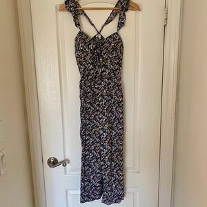 Floral Sleeveless Women's Jumpsuit with Built-In Bra, NWT